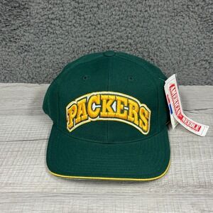 Vintage Green Bay Packers Hat Cap Strapback Adjustable Nfl American‎ Needle New